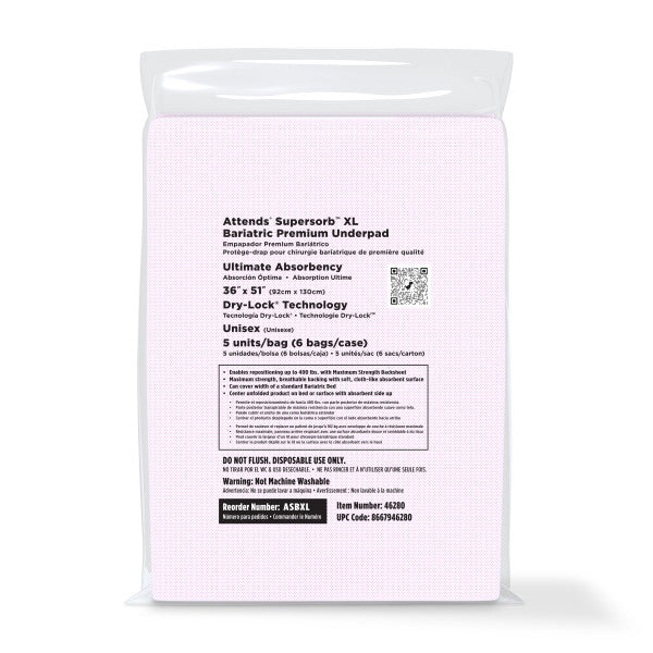 Attends® Supersorb™ Turn+ XL Underpad 36"x51", Unisex