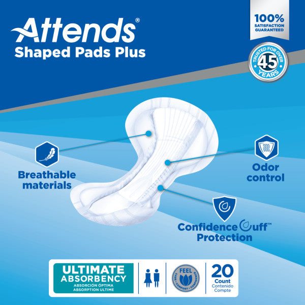 Attends Shaped Pads Plus