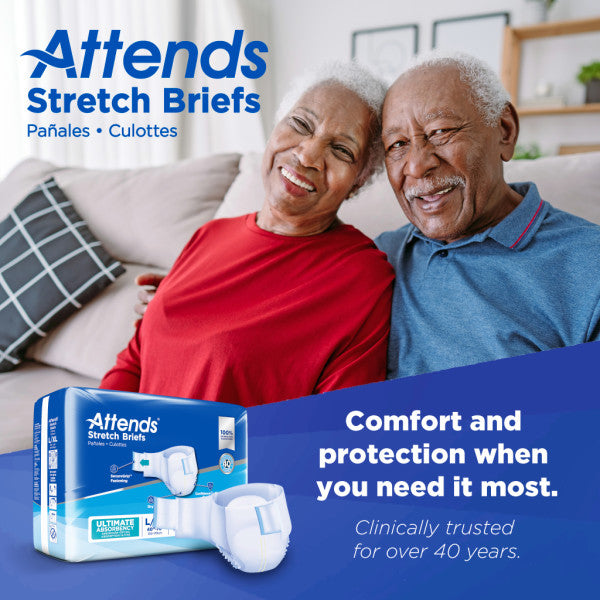 Attends Stretch Brief, Ultimate Absorbency, L/XL