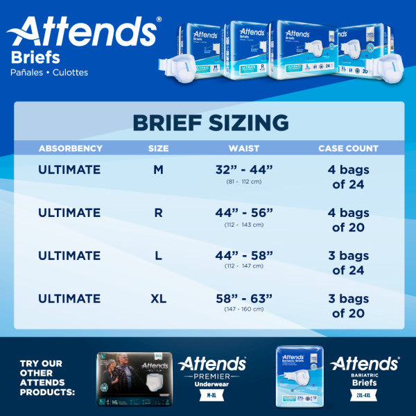 Attends Briefs, Ultimate Absorbency, Medium