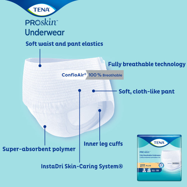 Tena Proskin Plus Protective Underwear, Large 45" - 58"