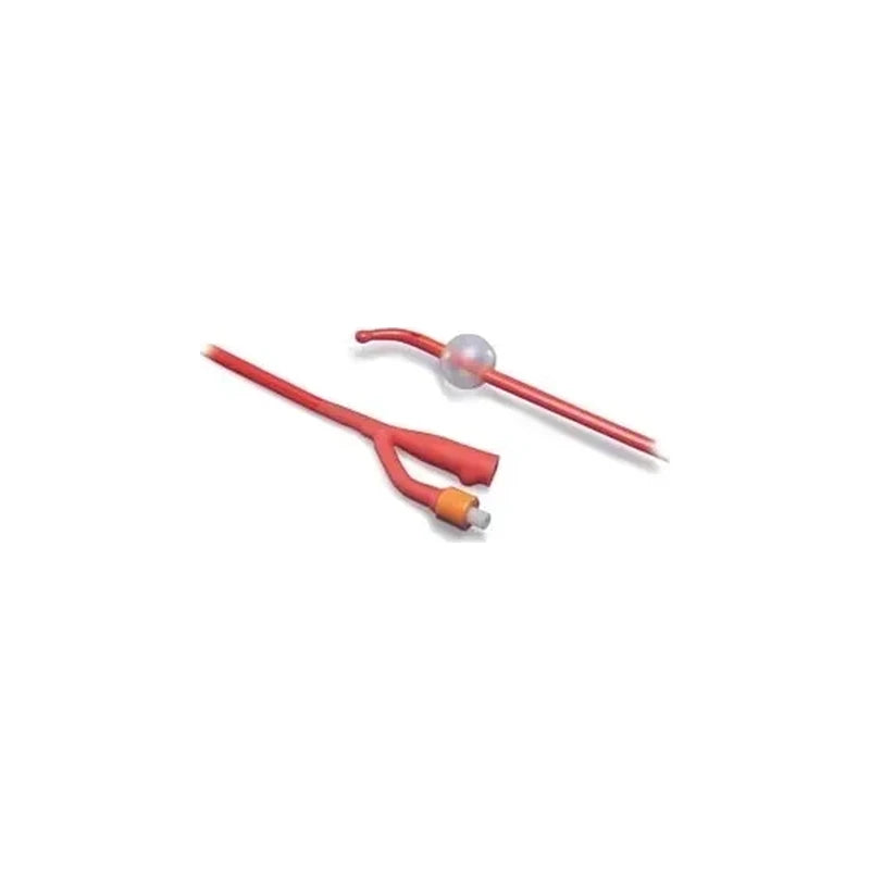Dover Coude Tip Hydrogel Coated Red Latex Foley Catheter, 2-way, 18 Fr, 5 Cc