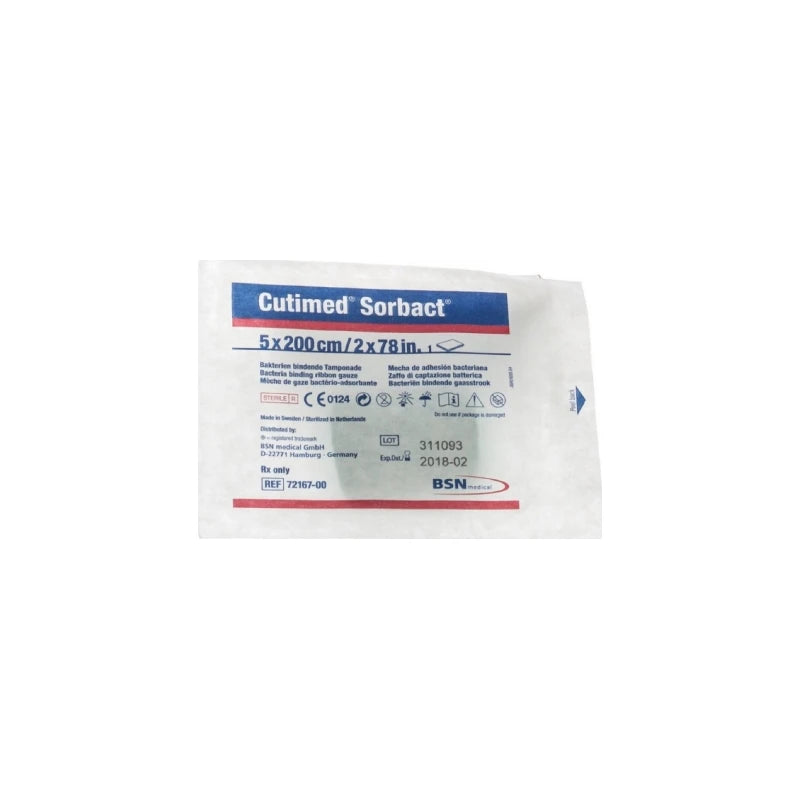 Cutimed Sorbact Impregnated Ribbon Dressing, 2" X 78.7"