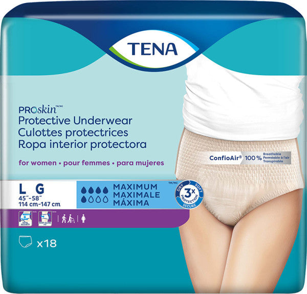 Tena Proskin Protective Underwear For Women L, 45" - 58".