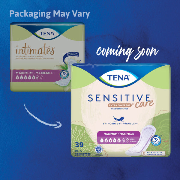 TENA Sensitive Care Maximum Extra Coverage Long Pads, 15"