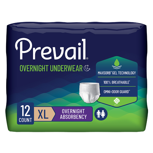Prevail Overnight Incontinence Underwear for Men & Women, XL