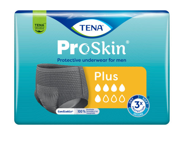 TENA ProSkin Protective Incontinence Underwear for Men, Moderate Absorbency, Medium, 34" - 44".