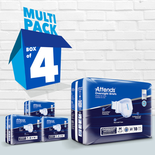 Attends Overnight Briefs, Overnight Absorbency, Medium