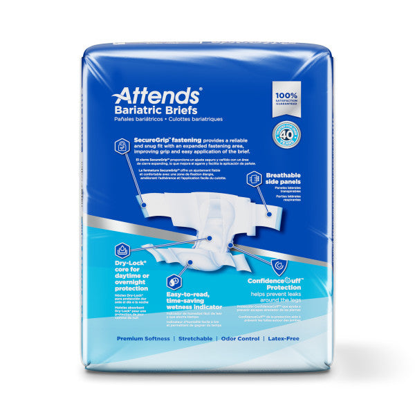 Attends Bariatric Brief, Ultimate Absorbency, 3x-large, 70" - 85"