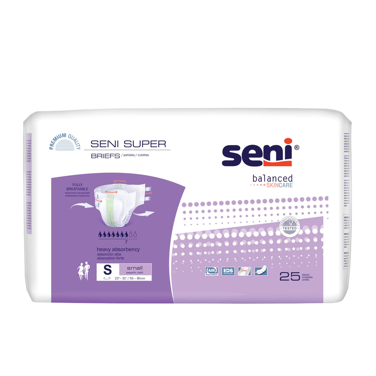 Unisex Adult Incontinence Brief Seni® Super Small Disposable Heavy Absorbency- 22"-31"