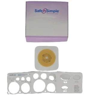 Safe N Simple 5" X 5" 2-piece Wafer, Standard Wear, Tape Collar, Beige, 57mm, 2-1/4" Flange Cut-to-fit