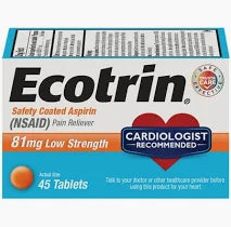 Ecotrin, Low Strength, 45 Ct.