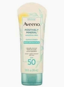 Aveeno Positively Mineral Sensitive Skin Spf 50 Lotion, 3 Oz.