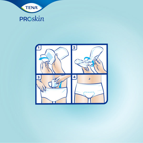 TENA ProSkin Day Light Incontinence Pad, Light Absorbency, Unisex, 13"