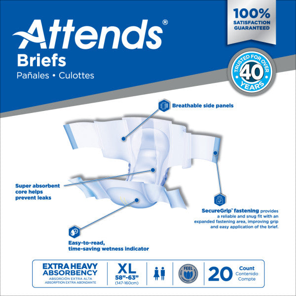 DDP40 - Attends Brief, Extra Heavy Absorbency, XL