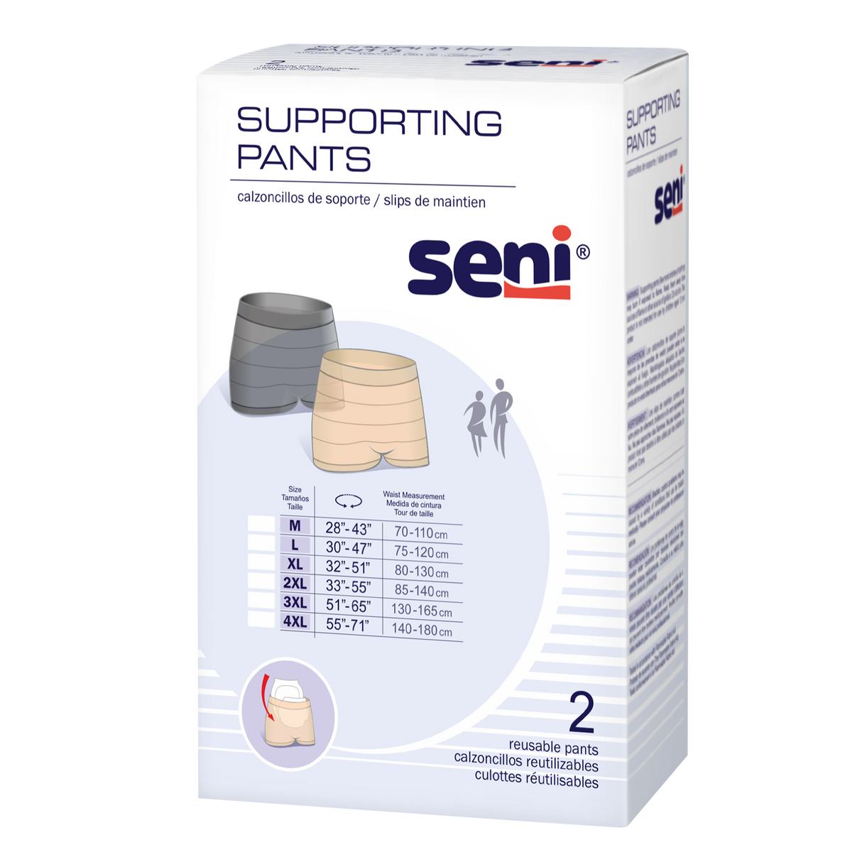 Seni Supporting Pants 4X-LARGE nude/black