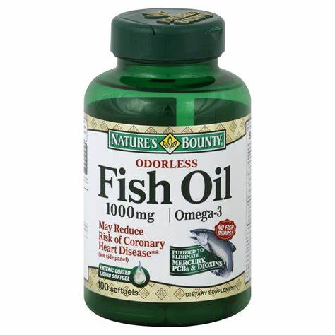 Nature's Bounty Fish Oil, 1000mg, Odorless, Omega-3 & Omega-6 Softgels, 120 Ct - Replaces Nhs83329