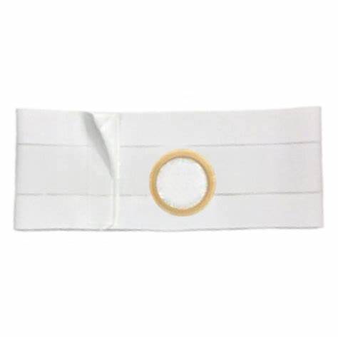 Special 7" Right, White, Cool Comfort, Nu-form Belt, Extra Large, Custom: 2-5/8" Blue Bias Ring Placed 1" From Top With 2" Single Auxiliary