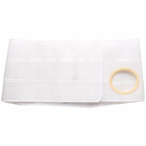 Special 9" Left, White, Cool Comfort, Flat Panel Belt, 2x-large, Custom: 3-1/8" Opening Placed 2-1/4" From Top