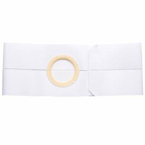 Special 6" Left, White, Cool Comfort, Flat Panel Belt, Prolapse Flap, Small, Custom: 4-5/8" Center Cloth Bias