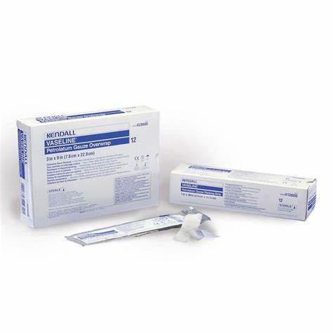 Vaseline Sterile Non-adherent Petrolatum Gauze Tube Foil Overwrap, 1/2" X 72"