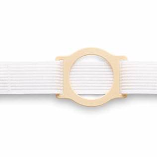 6" Right, White, Regular Elastic, Flat Panel Belt, Medium, 2-5/8" Opening Placed 1" From Bottom