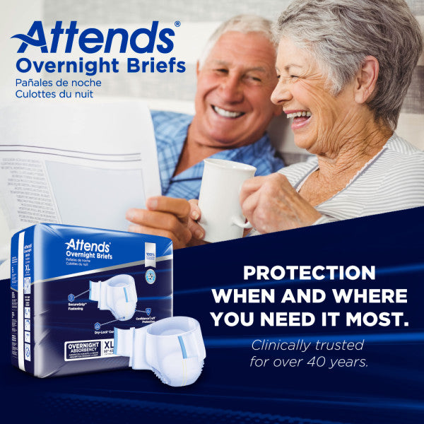 Attends Overnight Briefs, Overnight Absorbency, XL