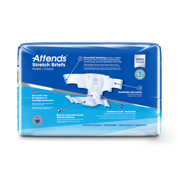 Attends Stretch Brief, Ultimate Absorbency, M/R