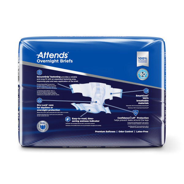 Attends Overnight Briefs, Overnight Absorbency, Medium