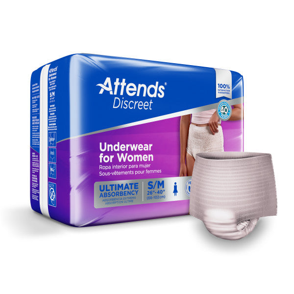 Attends Discreet Women's Underwear, Small/Medium