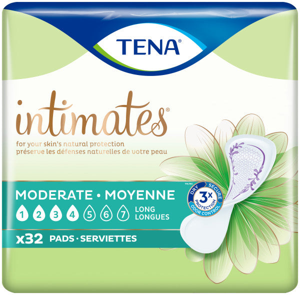 Tena Sensitive Care Moderate, Thin Pad, Long, 13"