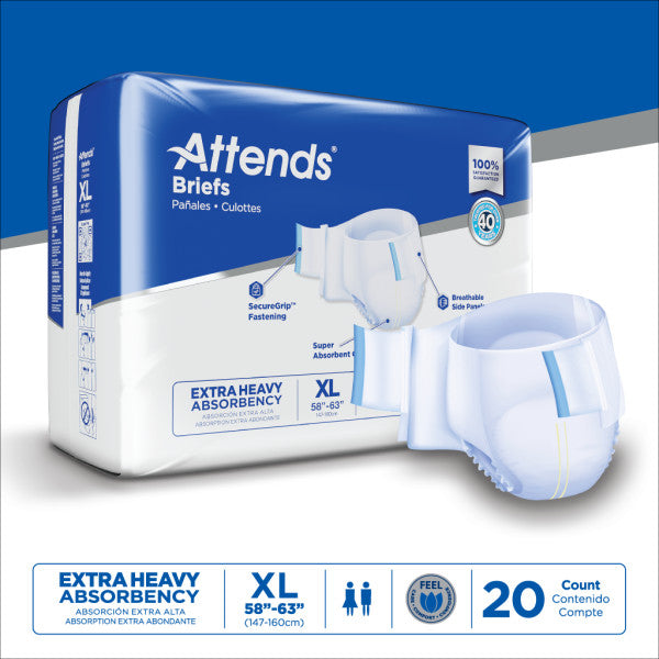 DDP40 - Attends Brief, Extra Heavy Absorbency, XL