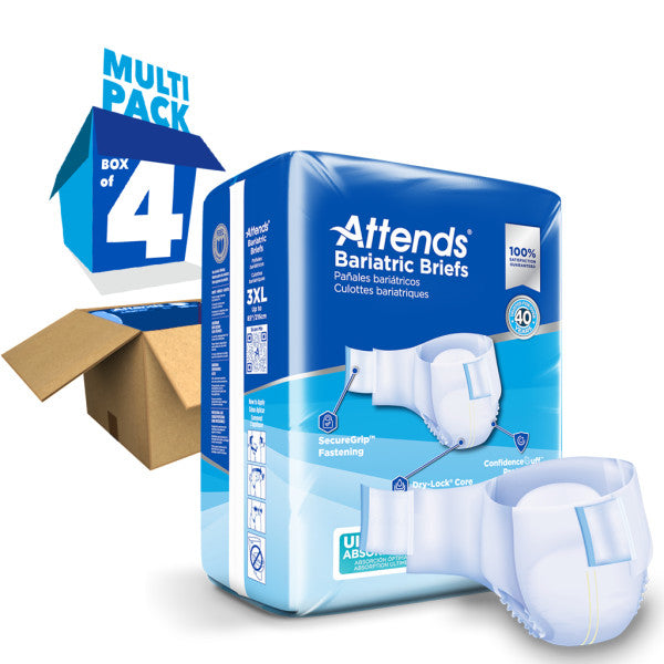Attends Bariatric Brief, Ultimate Absorbency, 3XL, Up to 85"