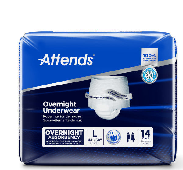Attends Overnight Underwear, Large