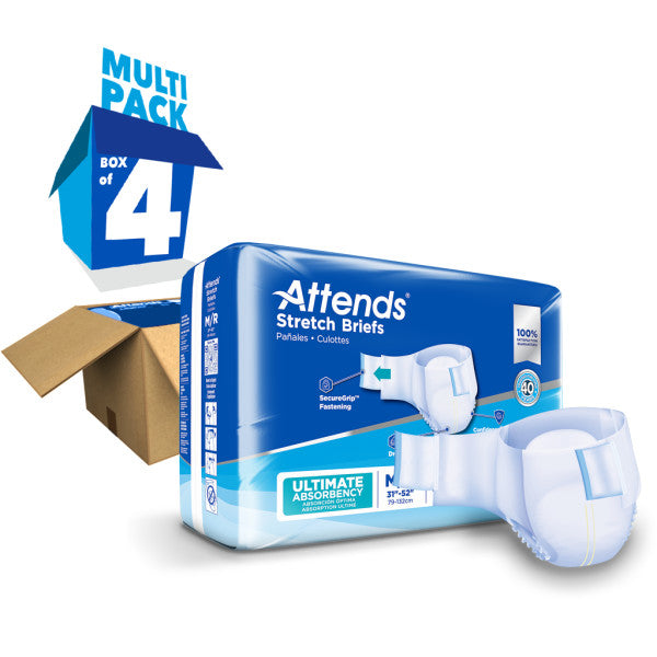 Attends Stretch Brief, Ultimate Absorbency, M/R