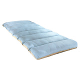 Light blue medical bed pad for pressure relief on a white background