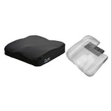 Contoured ergonomic wheelchair seat cushion with removable cover and gel interior