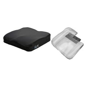 Contoured ergonomic wheelchair seat cushion with removable cover and gel interior