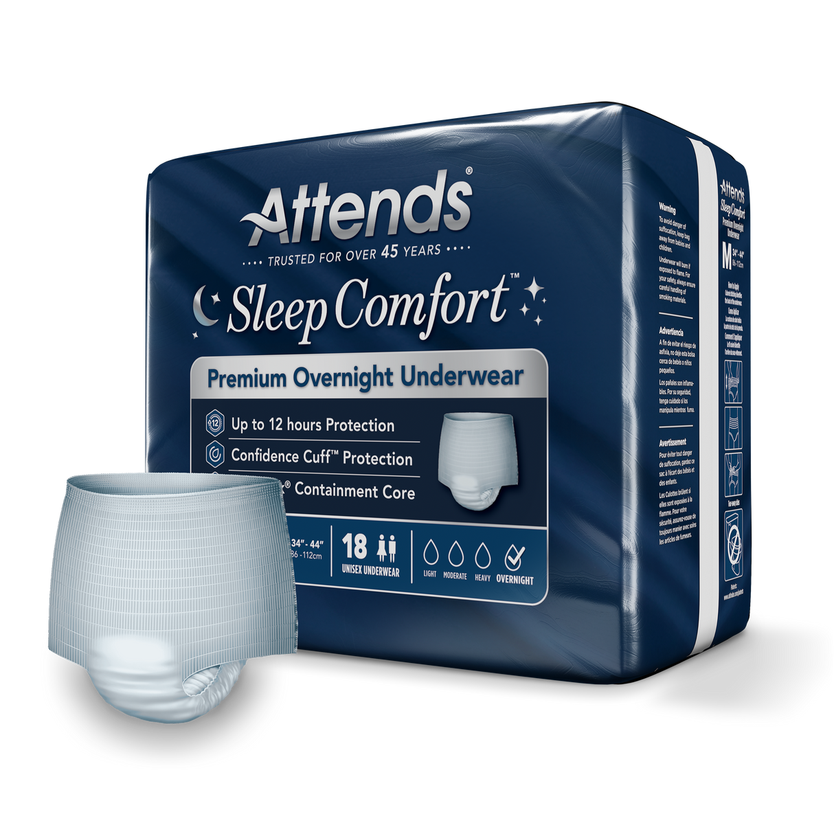 Attends Sleep Comfort™ Premium Overnight Underwear, Medium