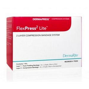 FlexPress2 Lite 2 layer compression bandage system box for wound care and medical supplies