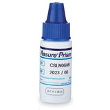 Assure Prism medical test solution bottle with blue cap for diabetes supplies