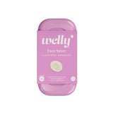Welly Face Saver clean spot bandages tin in pink packaging, medical supply product
