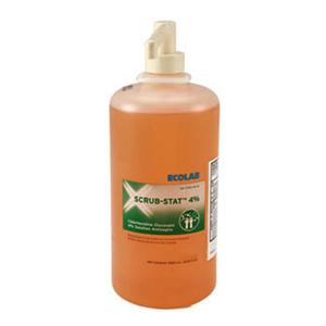 Ecolab Scrub-Stat 4% antiseptic hand wash bottle with pump dispenser