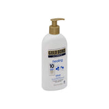 Gold Bond Ultimate healing lotion with aloe in a white pump bottle on white background