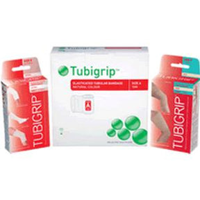 Tubigrip elasticated tubular bandage packaging for medical support and compression