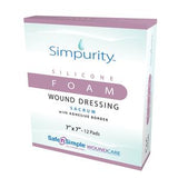 Simpurity silicone foam wound dressing box, 7x7 inches, 12 pads, for wound care