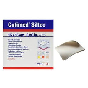 Cutimed Siltec silicone foam dressing 15x15 cm medical wound care pad with packaging