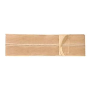 Elastic beige abdominal support belt with adjustable strap for medical use