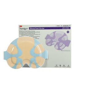 3M Tegaderm silicone foam border dressing for medical wound care, shown with packaging.
