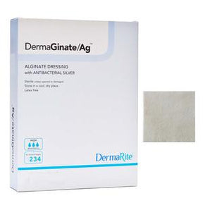 DermaGinate/Ag alginate dressing with antibacterial silver, box and dressing pad
